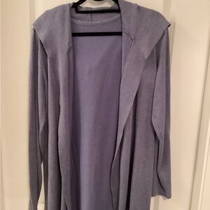 Lavender Hooded Open-Front Women's Coat